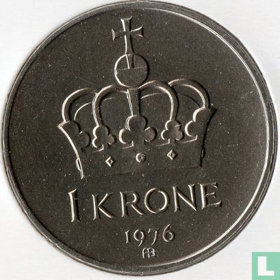 Norway 1 krone 1976 - Image 1