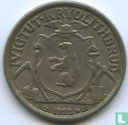 Greenland 10 kroner 1922 (copper-nickel) - Image 1