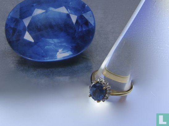 Blue Saphir Ring, Sapphire natur - Afbeelding 1