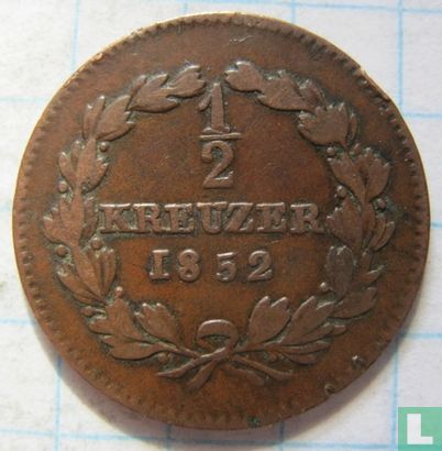 Baden ½ kreuzer 1852 - Image 1