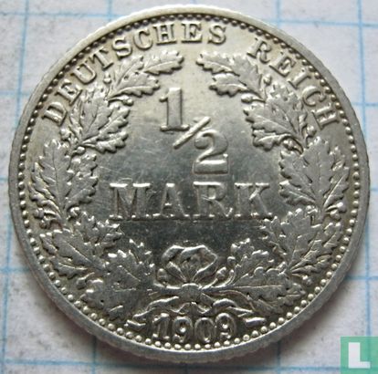 Duitse Rijk ½ mark 1909 (F) - Afbeelding 1