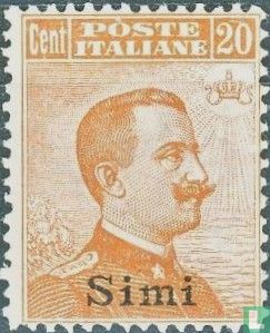 King Victor Emmanuel III, with overprint 
