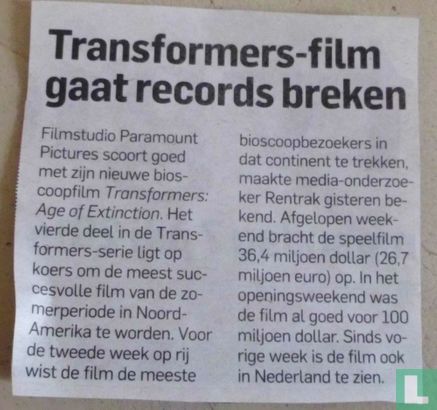 Transformers-film gaat records breken