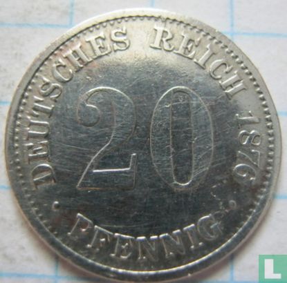 Duitse Rijk 20 pfennig 1876 (D) - Afbeelding 1