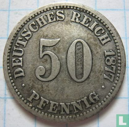 Duitse Rijk 50 pfennig 1877 (A - type 1) - Afbeelding 1