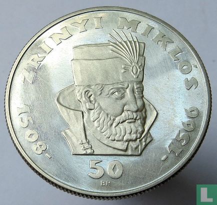 Hongarije 50 forint 1966 (PROOF) "400th anniversary Death of Zrínyi Miklós" - Afbeelding 2