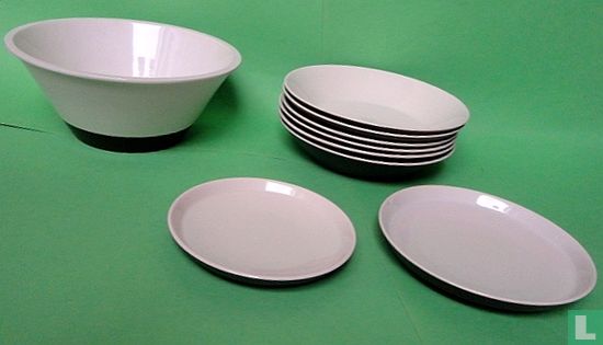 Jubilant salad bowl and plates - ivory - Image 1