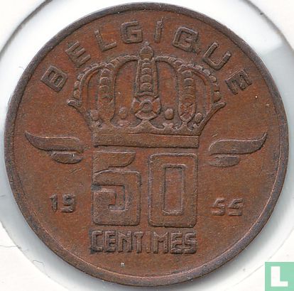 Belgique 50 centimes 1955 (type 2) - Image 1