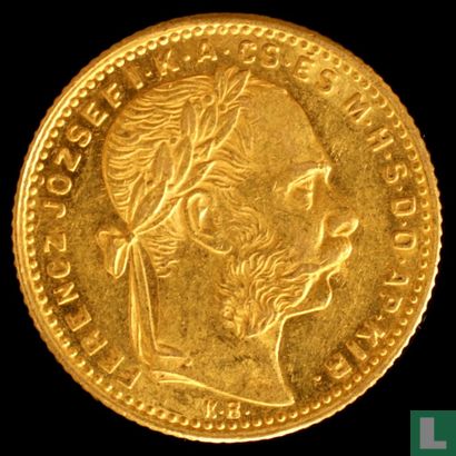 Hongarije 8 forint / 20 francs 1882 - Afbeelding 2