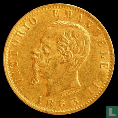 Italie 20 lire 1863 - Image 1
