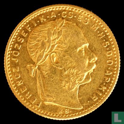 Hongarije 8 forint / 20 francs 1888 - Afbeelding 2
