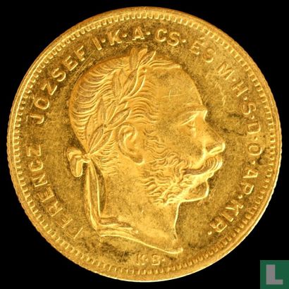 Hungary 8 forint / 20 francs 1875 - Image 2