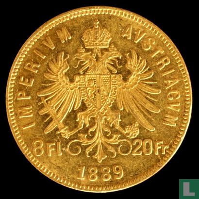 Autriche 8 florins / 20 francs 1889 - Image 1