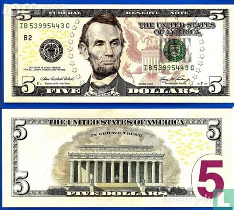 United States 5 Dollar 2006 B
