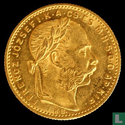 Hongarije 8 forint / 20 francs 1885 - Afbeelding 2