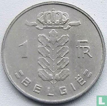 België 1 franc 1962 (NLD - dubbelslag)  - Afbeelding 2