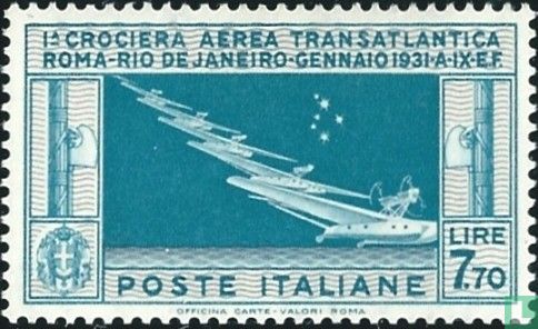 Generaal Balbo vliegt van Rome naar Rio de Janeiro