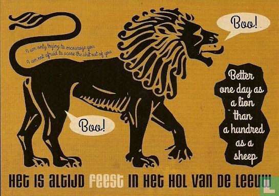 B140152 - Leeuw "Het is altijd feest in het hol van de leeuw" - Image 1