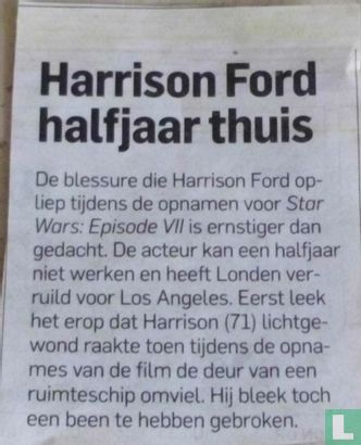 Harrison Ford halfjaar thuis