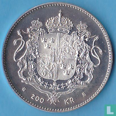 Zweden 200 kronor 1996 "50th Birthday of King Carl XVI Gustaf" - Afbeelding 2