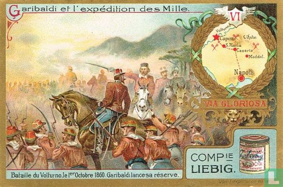 Bataille du Volturno, le 1er Octobre 1860. Garibaldi lance sa réserve