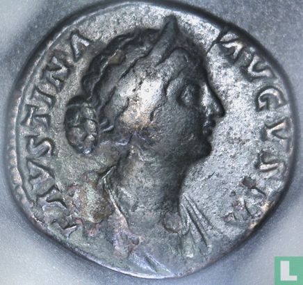 Romeinse Rijk, Sestertius, 147-176 AD, Faustina II vrouw van Marcus Aurelius, Rome, 161-164 AD - Afbeelding 1