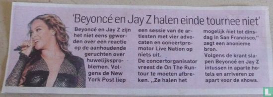 'Beyoncé en Jay Z halen einde tournee niet'