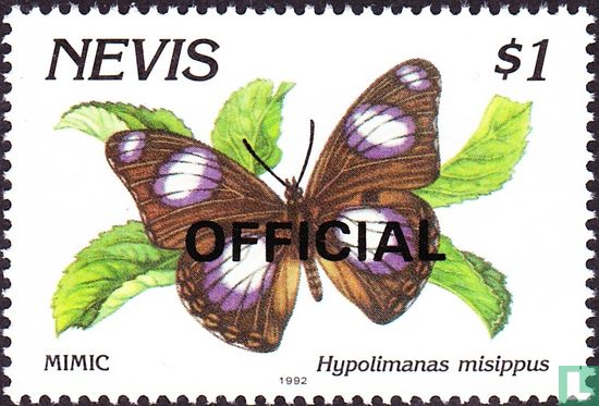 Butterflies, with overprint "OFFICIAL"