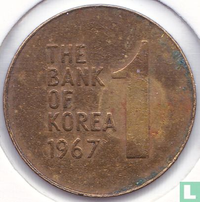 South Korea 1 won 1967 - Image 1