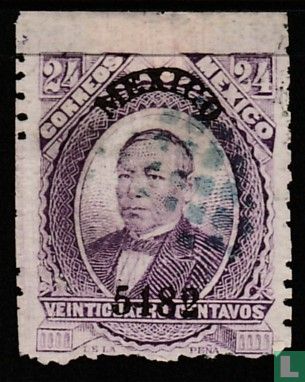 Benito Juárez (surcharge de Mexique)
