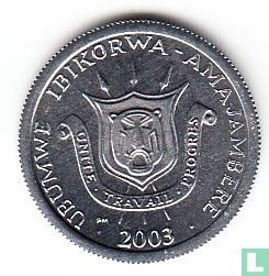 Burundi 1 franc 2003 - Afbeelding 1