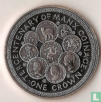 Île de Man 1 crown 1979 (argent) "300th anniversary of Manx coinage" - Image 2