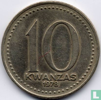 Angola 10 kwanzas 1978 (large date) - Image 1