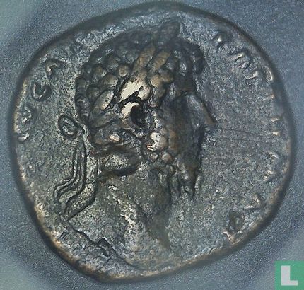 Romeinse Rijk, AE Sestertius, 161-169  n. Chr., Lucius Verus, Rome, 166  n. Chr. - Afbeelding 1