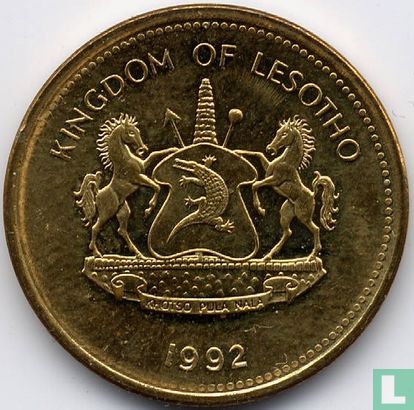 Lesotho 2 lisente 1992 (acier recouvert de laiton) - Image 1