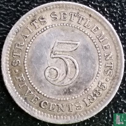 Straits Settlements 5 cents 1885 - Image 1