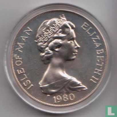 Île de Man 1 crown 1980 (argent) "1980 Winter Olympics in Lake Placid" - Image 1