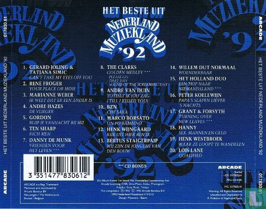 Het beste uit Nederland Muziekland '92 - Afbeelding 2