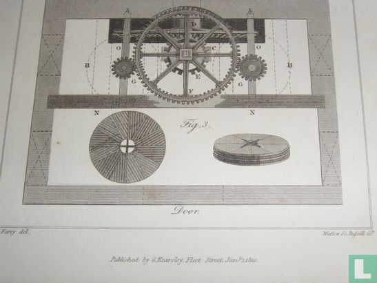  Engelse kopergravure over een molen om meel te malen  - Image 3