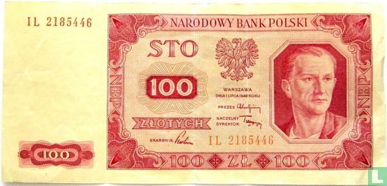Poland 100 Zlotych 1948 - Image 1