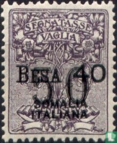 Postal money stamp, with overprint
