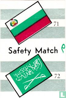 vlaggen van Bulgarije en Saoedi Arabië - Safety Match