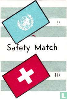 vlaggen van Verenigde Naties en Zwitserland - Safety Match 