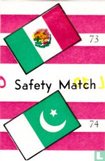 vlaggen van Mexico en Pakistan - Safety Match