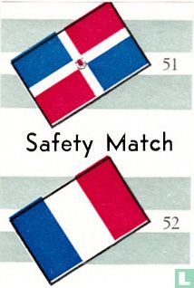 vlaggen van Dominikaanse republiek en Frankrijk - Safety Match