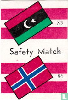 vlaggen van Libië en Noorwegen - Safety Match