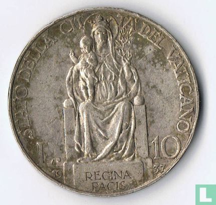 Vatican 10 lire 1937 - Image 1