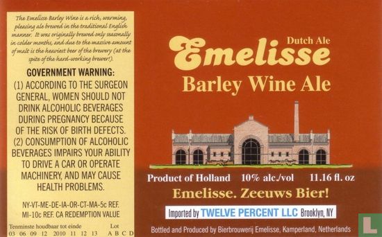 Emelisse Dutch Ale Barley Wine Ale