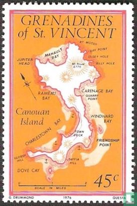 Landkaart Canouan