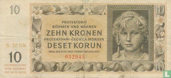 Bohemen Moravië 10 Kronen - Afbeelding 1